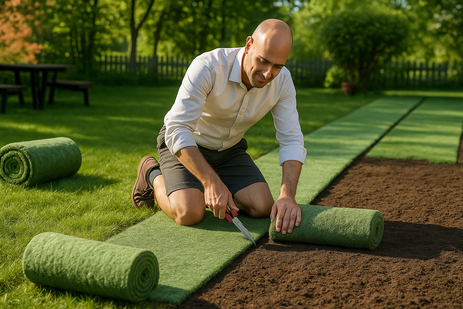 Recortando la manta de semillas en curvas